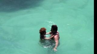 Couple fucking in beach voyeur film