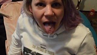 HEY PHUB, WATCH THIS BBC BUST IN MOUTH BEFORE SUCKING ME HARD SO I CAN BEAT IT DOGGY AND FINISH!!