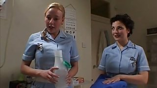 Two British Nurses Soap Up And Screw A Lucky Guy