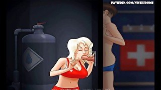 Summertime saga part 9 - Cassie hot blowjob (Espanol sub)