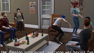 DDSims - Teens get gangbanged at a house party - Sims 4