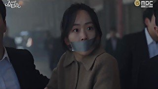 Korean Girl Gagged 03 [silver Duct Tape]