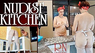 Full video. Nudist housekeeper regina noir cooking at the kitchen. Naked maid makes dumplings. Naked cooks.