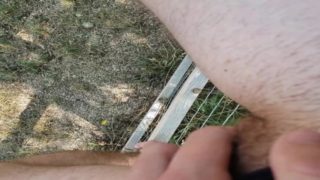 FTM Spraying Pee From Fence