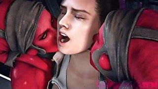 Star Wars : Awakening of the Sith - Rey x Sith - Lesbian - Futanari - [3D-SFM][BY-kamadeva]