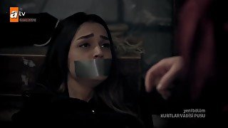 Turkish Girl Gagged 01 (silver Tape)