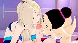 Tsunade And Kiki DBZ Sharing A Dick (6)