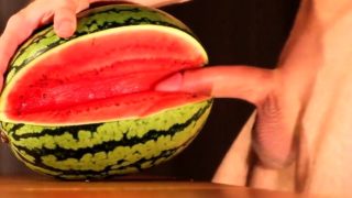 water melon cum - fucking a melon and cumming