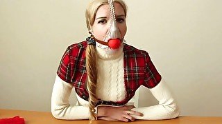 Polish college girl self gagged! (Episode 2 of 2)