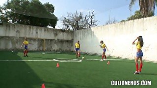 Luna is a good football player as well as good pussy-stretcher