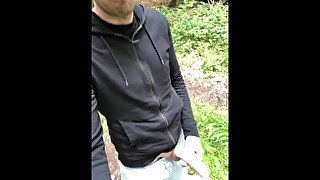 Pissing and wanking in the forest