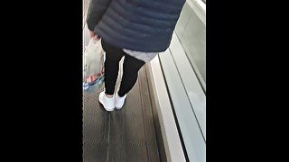 Step mom public flashing tits get fucked by step son in Supermarket