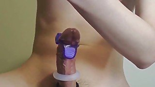 Try to put all the toy on my dick and cum handfree