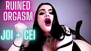 JOI, CEI, FemDom POV - Ruined Orgasm - Cum Eating Instruction, Jerk Off Instruction