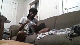 Ebony Rolls One Up And Gets On Top Of The Dick For A Creampie