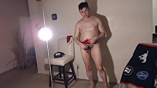 Pornstar Exposes Himself Naked & Hard in this Sweaty Hot Jerkoff Session!