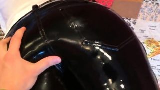 Squeezingmy  ass in shiny vinyl pants