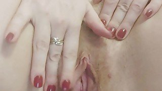 Big boobs girl fingering hairy pussy - solo female