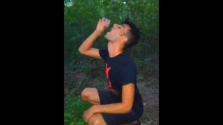 Worshiping straight male sperm public