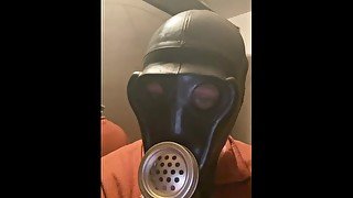 Double masked over Latexmask with mouth feature another russian gas mask