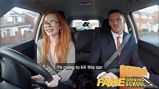 Ella Hughes fails her driving test on the road and gets her fake driving skills tested in a wild car sex session