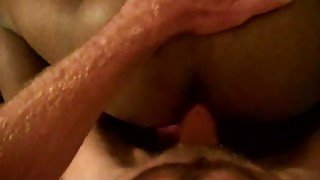 Big cock of perverted jerk breeds black ass of his chick in her room