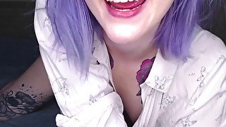 Girl talks to you sweetly while masturbating your cock POV