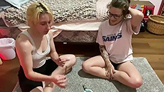 Shy College Girls Toke and Touch Each Other