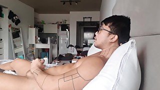 Jerking off asian