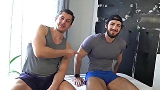 Foot worship and massage with hairy hunk