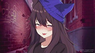 Neko Tomboy wants your...what?! Have some back alley fun with a naughty kitty (BLOWJOB AUDIO)