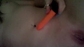 Young ginger teenager first vibrator solo play