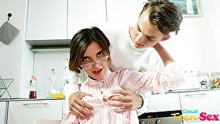 TEENY FACIAL IN A KITCHEN