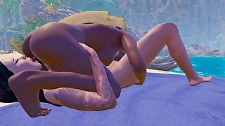 Lesbian Uncensored Animation 60 FPS  Nudis beach