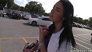 The Bang Bus crew picks up a beautiful Latina