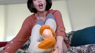 Sneaky Sockjob from Big StepSister - Mrs Mischief foot pov dildo footjob