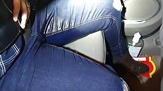 ⭐ Blue Jeans Rewetting compilation - 10 mins of public pissy jeans!