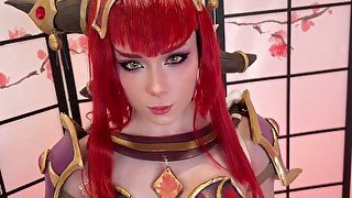 Hot Busty Alexstrasza from World of Warcraft Deepthroats and Hard Fucks Cock POV