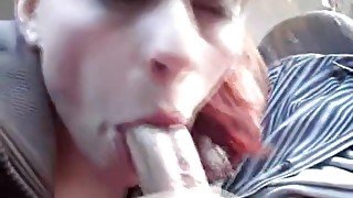 German Slut sucking cock for money