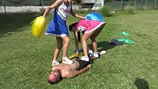 Cheerleader Trampling Fun!