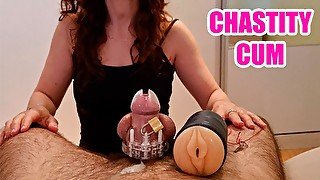 Chastity Tease with vibrator and fleshlight  PREVIEW