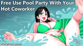 Free Use Pool Party With Your Hot Co-Worker [Audio Porn] [Begging For Your Cock]