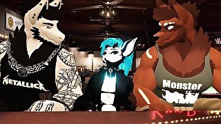 2 buff Furrys fuck a lone Girl at bar