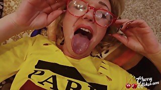 Blonde Deepthroat Big Cock, Double Penetration And Cum On Face Pov