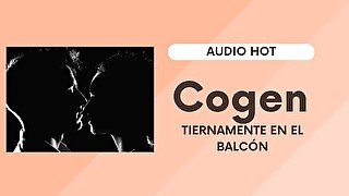 Cogen tiernamente en un balcón (audio hot romantico)