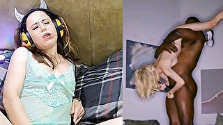 White Girl Reacts  Petite Blonde Fucks Monster BBC