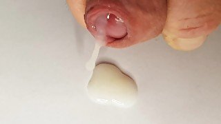 Wank before work, close up and thick cumshot