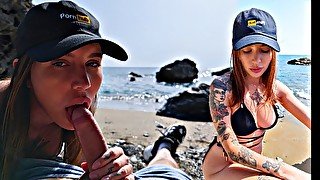 Sexy Brunette Sucked Me on The Beach and in The Car!