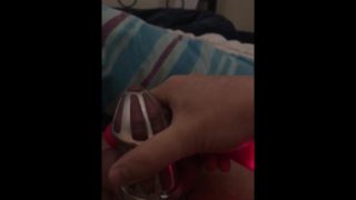 Chastity vibrator cumshot POV 