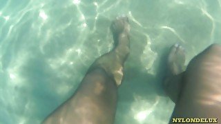 Black pantyhose sea adventure